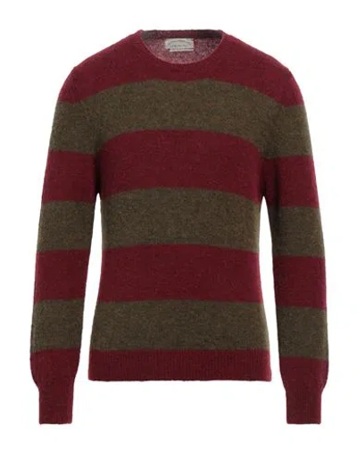 Original Vintage Style Man Sweater Brick Size Xs Alpaca Wool, Polyamide, Virgin Wool In Red