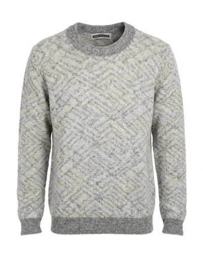 Original Vintage Style Man Sweater Light Grey Size L Wool, Alpaca Wool, Polyamide In Gray