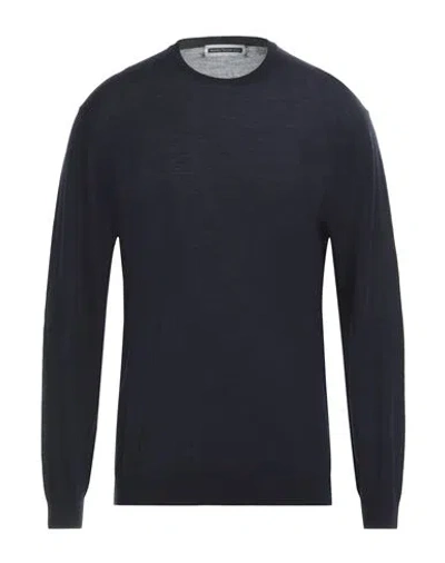 Original Vintage Style Man Sweater Midnight Blue Size Xl Merino Wool In Gray