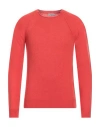 Original Vintage Style Man Sweater Orange Size S Virgin Wool In Orange