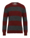 Original Vintage Style Man Sweater Rust Size M Alpaca Wool, Polyamide, Virgin Wool In Red