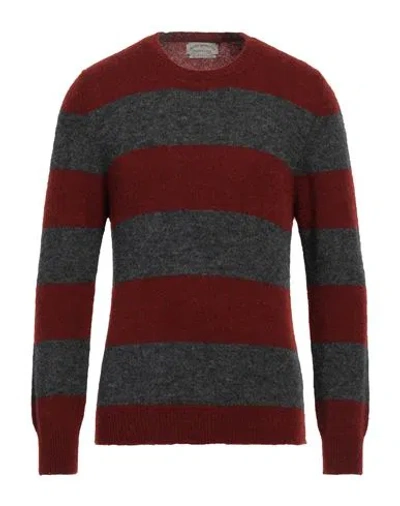 Original Vintage Style Man Sweater Rust Size M Alpaca Wool, Polyamide, Virgin Wool In Red
