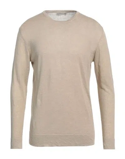 Original Vintage Style Man Sweater Sand Size Xl Linen In Beige