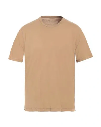 Original Vintage Style Man T-shirt Camel Size L Cotton In Beige