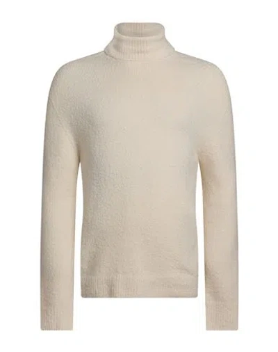 Original Vintage Style Man Turtleneck Cream Size L Cotton, Polyamide, Elastane In White