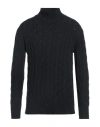 Original Vintage Style Man Turtleneck Midnight Blue Size Xl Cashmere, Polyamide, Wool In Blue