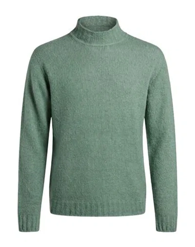 Original Vintage Style Man Turtleneck Sage Green Size L Wool, Polyamide