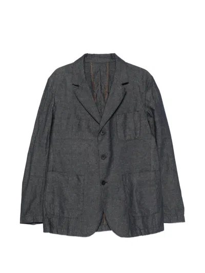 Original Vintage Style Notched-lapel Patch-pocket Blazer In Black