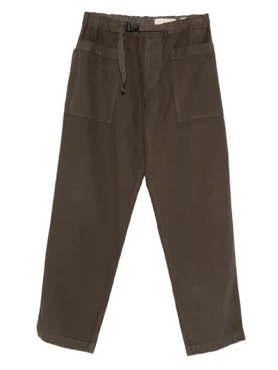 Original Vintage Style Patch-pocket Trousers In Brown