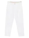 Original Vintage Style Pleated-front Cotton-blend Trousers In White