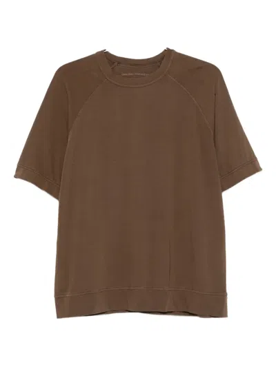 Original Vintage Style Raglan-sleeve Cotton T-shirt In Brown