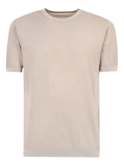 Original Vintage Style Ribbed-hem T-shirt In Neutral