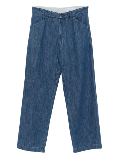 Original Vintage Style Side-pocket Trousers In Blue
