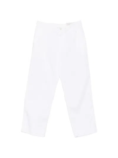Original Vintage Style Straight-leg Cotton Trousers In White