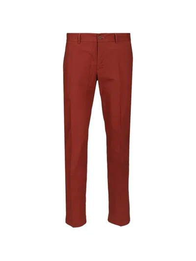 Original Vintage Style Straight-leg Trousers In Red