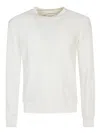 Original Vintage Style White Cotton Blend Linen Sweatshirt In White