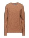 Original Vintage Style Woman Sweater Camel Size 3xl Wool, Polyamide, Elastane In Beige