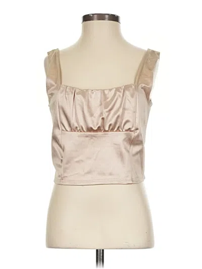 Pre-owned Originality Sleeveless Blouse In Tan