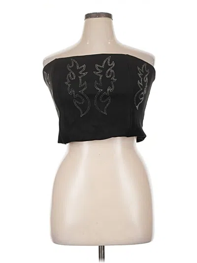 Pre-owned Originality Tube Top Black Strapless Neckline Tops