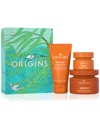 Origins 3-pc. Ginzing Glowing Essentials Cleanser & Moisturizer Set In Transparent