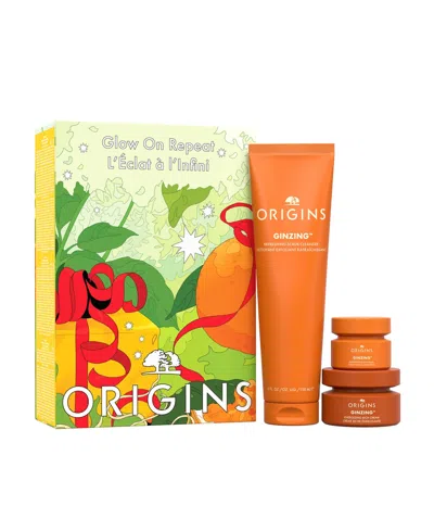 Origins 3-piece Glow On Repeat Ginzing Skincare Gift Set In No Color