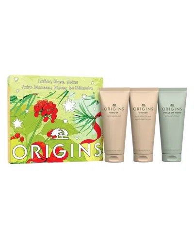 Origins 3-piece Lather, Rinse, Relax Body Care Gift Set In No Color