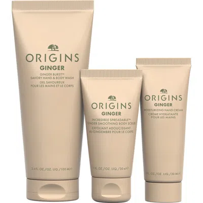 Origins Ginger Mini Moments Gift Set For Hand & Body Care $31 Value In Transparent
