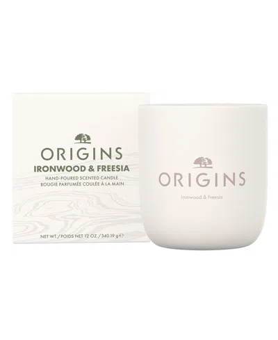 Origins Limited Edition Ironwood And Freesia Hand-poured Scented Candle, 10 Oz. In Transparent