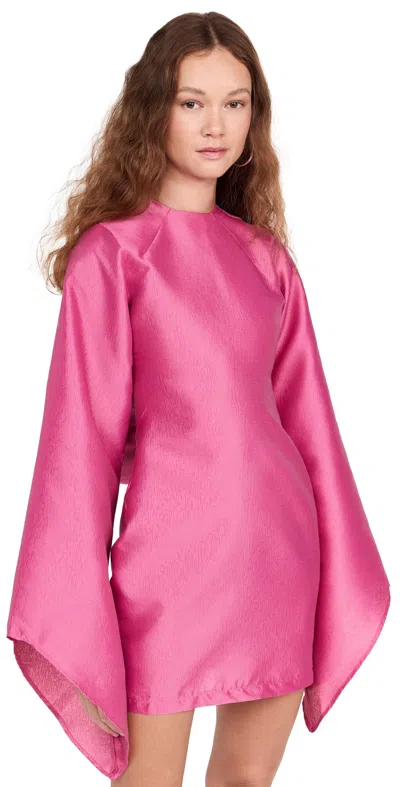 Oríré Orire Dayar Ruffle Long Sleeve Satin Cocktail Dress In Pink