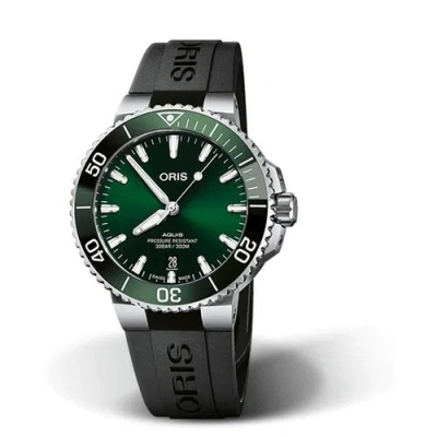 Pre-owned Oris 01 733 7766 4157-07 4 22 64fc Men's Aquis Date Green Dial Automatic