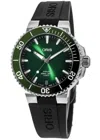 Oris Aquis Aquispro Date Calibre 400 Green Dial Rubber Strap Men's Watch 01 400 7769 4157-07 4 22 74fc In Green