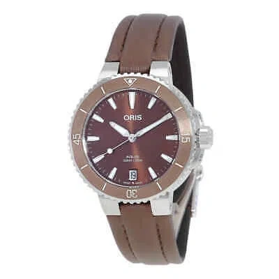 Pre-owned Oris Aquis Automatic Brown Dial Watch 01 733 7731 4156-07 3 18 01fc