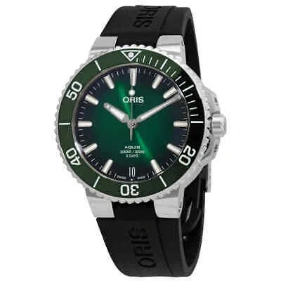 Pre-owned Oris Aquis Automatic Green Dial Men's Watch 01 400 7769 4157-07 4 22 74fc