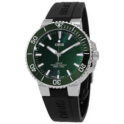 Pre-owned Oris Aquis Automatic Green Dial Men's Watch 01 733 7766 4157-07 4 22 64fc