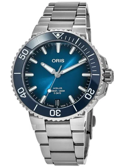 Pre-owned Oris Aquis Blue Dial Men's Watch 01 400 7769 4135-07 8 22 09peb