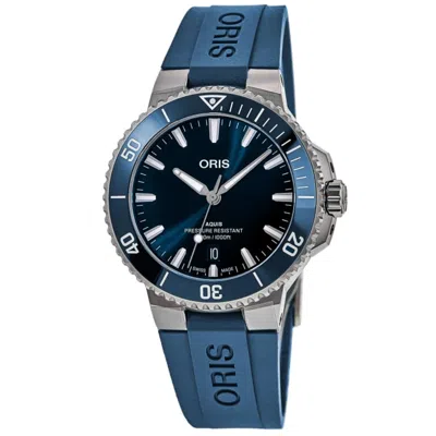 Oris Aquis Date 41.5 Mm Automatic Blue Dial Rubber Strap Men's Watch 01 733 7787 4135-07 4 22 35fc