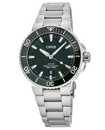 Pre-owned Oris Aquis Date 41mm Green Dial Men's Watch 01 733 7766 4157-07 8 22 05peb