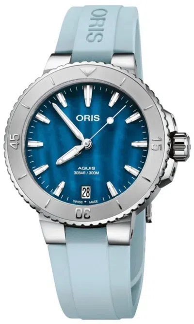 Pre-owned Oris Aquis Date Auto Steel Mens Strap Watch 01 733 7770 4155-07 4 18 65fc