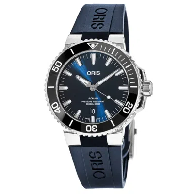 Oris Aquis Date Automatic Blue Dial Rubber Strap Men's Watch 01 733 7730 4135-07 4 24 65eb In Multi
