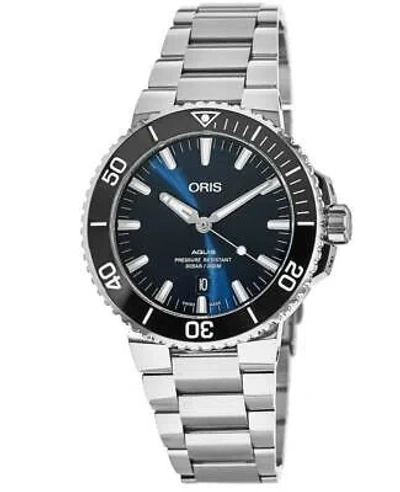 Pre-owned Oris Aquis Date Automatic Blue Men's Watch 01 733 7732 4135-07 8 21 05peb