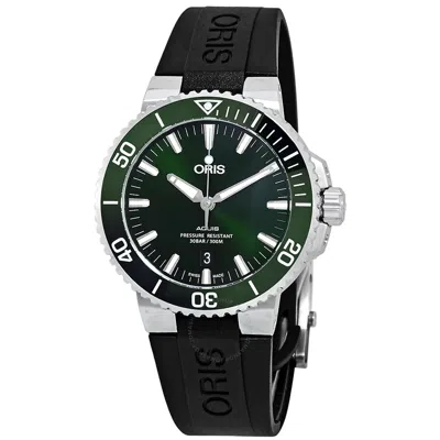 Oris Aquis Date Automatic Green Dial Men's Watch 01 733 7730 4157-07 4 24 64eb In Green/silver Tone/black