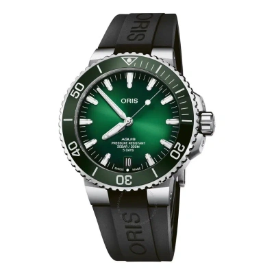 Oris Aquis Date Automatic Green Dial Men's Watch 40077634157-0742474eb In Black