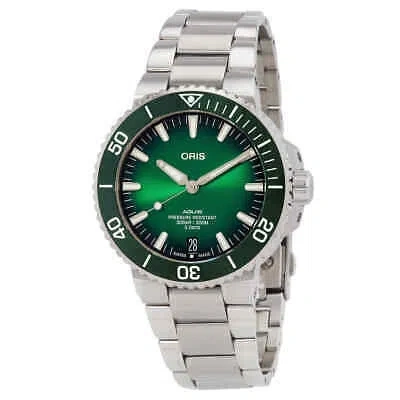 Pre-owned Oris Aquis Date Automatic Green Dial Men's Watch 40077634157-0782409peb