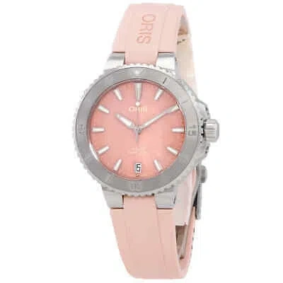 Pre-owned Oris Aquis Date Automatic Pink Mop Dial Unisex Watch 01 733 7770 4158-07 4 18