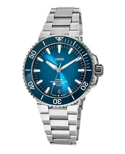 Pre-owned Oris Aquis Date Blue Ceramic Men's Watch 01 400 7763 4135-07 8 24 09peb
