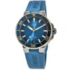 Oris Aquis Date Blue Dial Rubber Strap Men's Watch 01 400 7769 6355-07 4 22 75fc In Blue