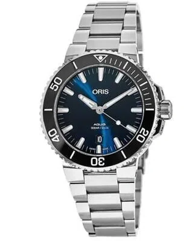 Pre-owned Oris Aquis Date Blue Dial Steel Women's Watch 01 733 7731 4135-07 8 18 05p
