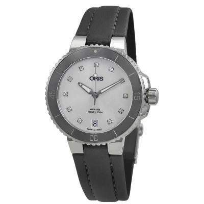 Oris Aquis Date Diamond Dial Automatic Ladies Watch 01 733 7731 4191-07 5 18 45fc In Black