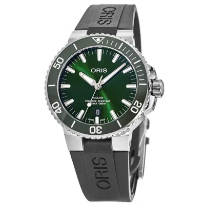 Oris Aquis Date Green Dial Black Rubber Strap Men's Watch 01 733 7730 4157-07 4 24 64eb