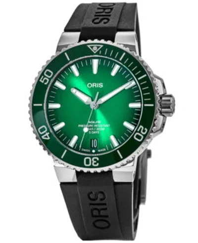 Pre-owned Oris Aquis Date Green Dial Men's Watch 01 400 7763 4157-07 4 24 74eb